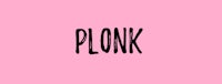 a pink background with the word plunk on it