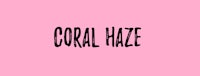 coral haze logo on a pink background