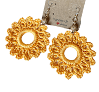 Golden yellow mum motif earrings