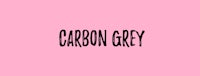 carbon grey logo on a pink background