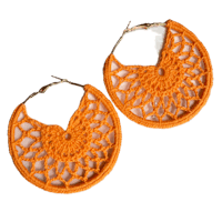 Tangerine mandela a motif within 60mm gold tone nickel free hoop earrings 